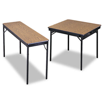 Barricks Special Size Folding Table, Rectangular, 72w X 24d X 30h, Walnut-black freeshipping - TVN Wholesale